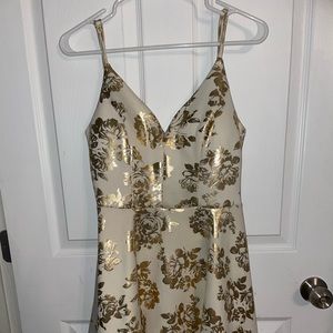 B. Darlin Dress. Gold and white. Worn once